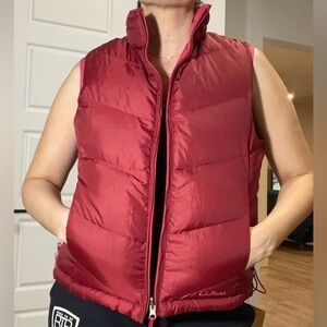 LL Bean Womens Down Puffer Vest Reversible Size Small